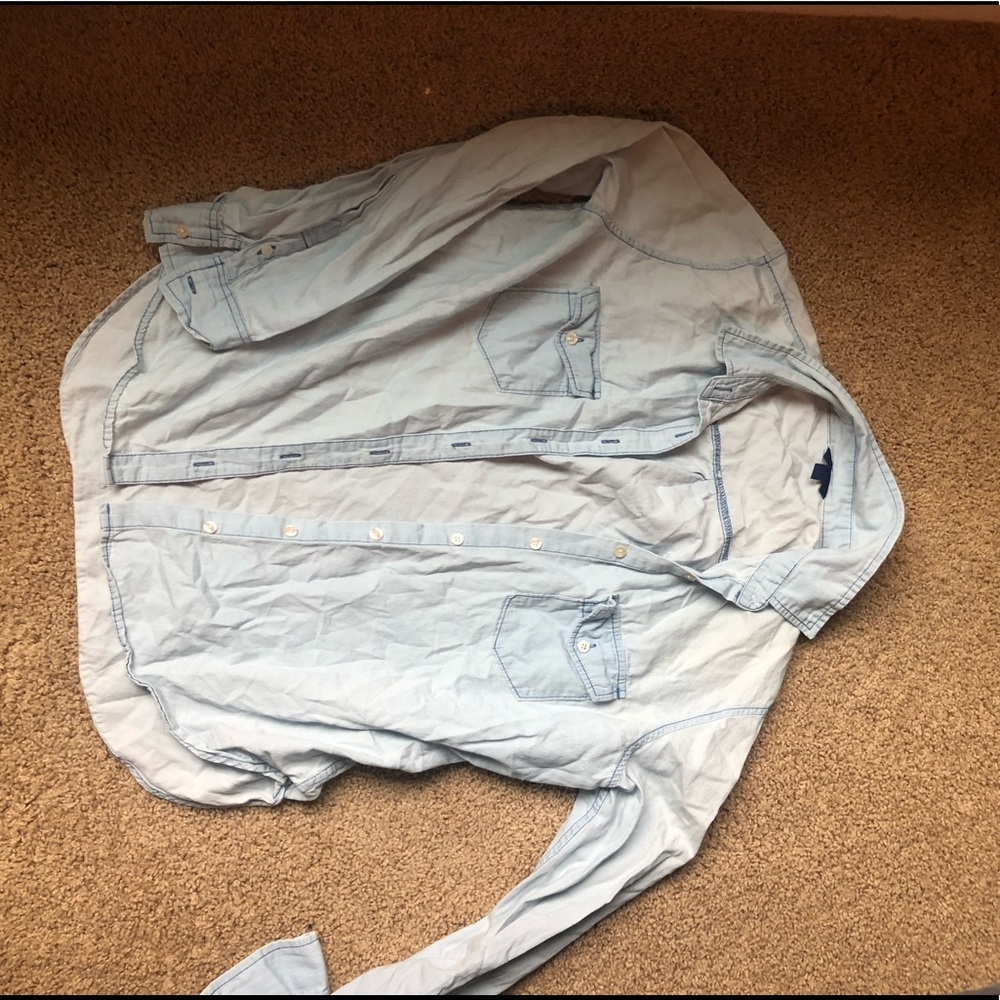 Light blue button up